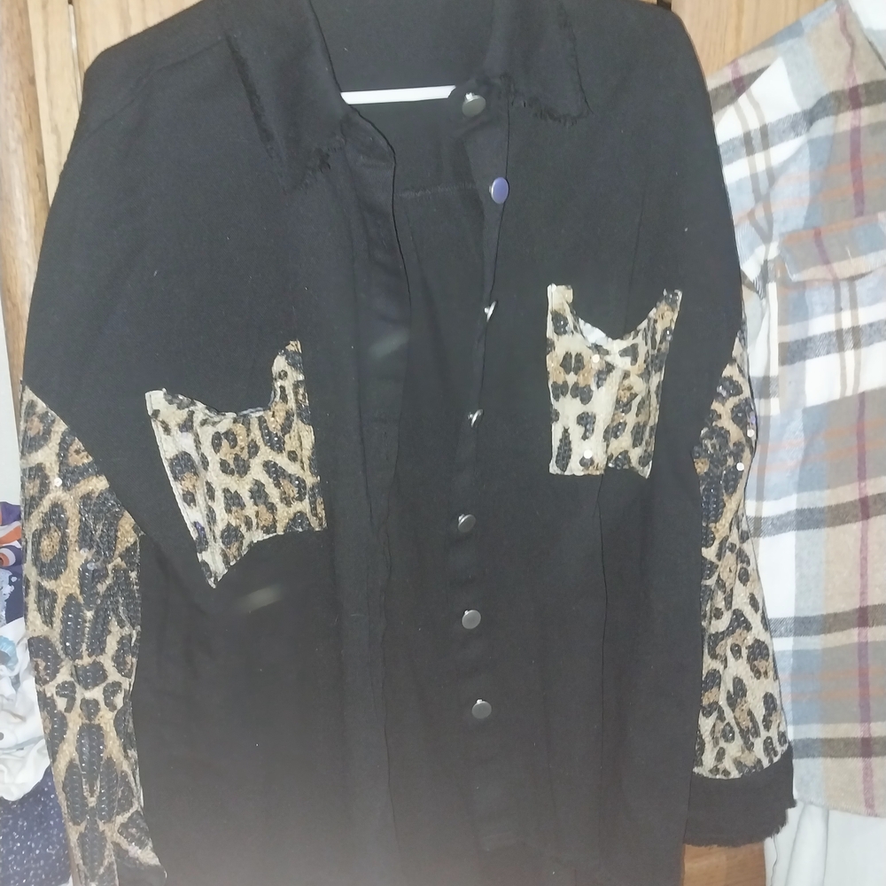 2 Chicme Button DownBlack Button-Front Jackets - image 4